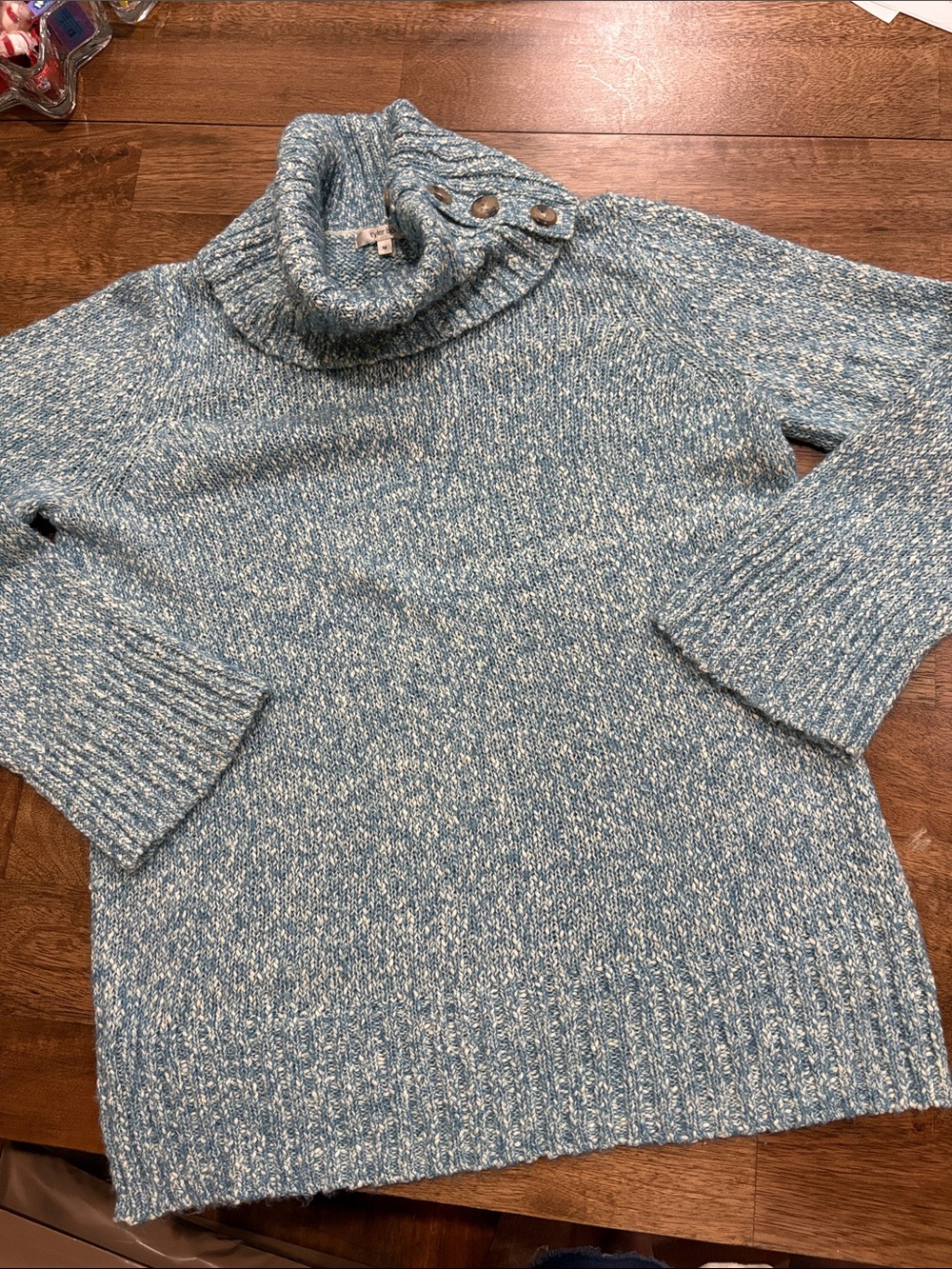 Tyler Boe Turtleneck / Cowlneck Sweater Blue. Medium